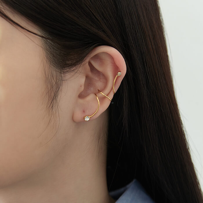 Eco安珂,韓國飾品,韓國耳環,韓國耳骨夾,韓國耳扣,耳夾式耳環,耳骨夾,耳扣,耳骨耳環,耳窩耳環,鑲鑽耳骨夾,鑲鑽耳扣