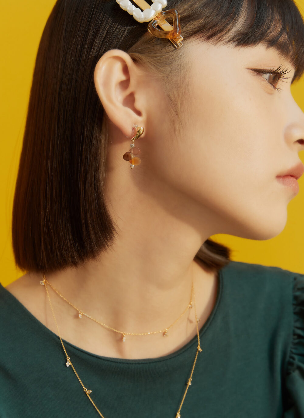 Eco安珂,韓國飾品,韓國耳環,耳針式耳環,矽膠夾耳環,透明耳夾耳環,彩石耳環