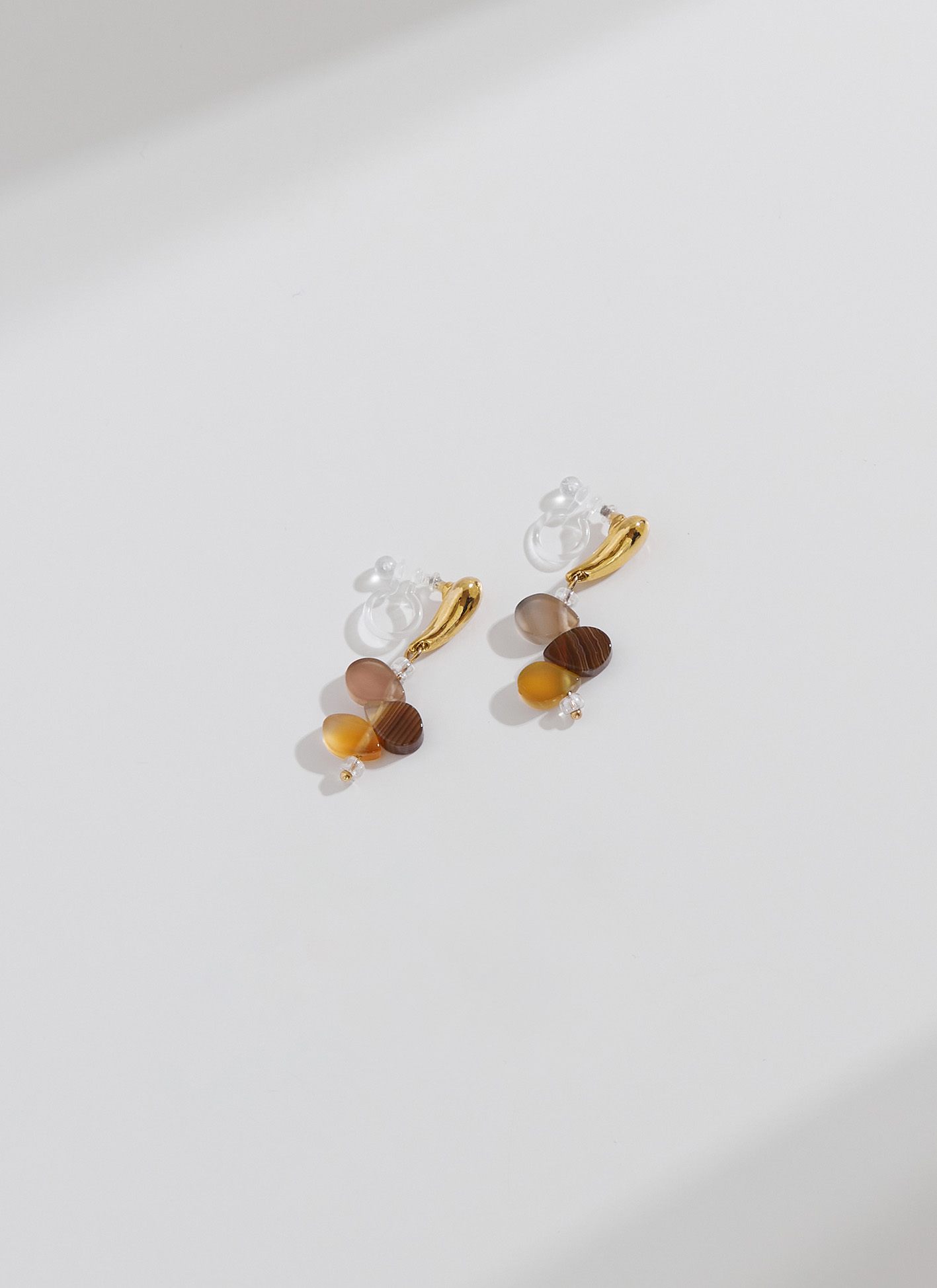 Eco安珂,韓國飾品,韓國耳環,耳針式耳環,矽膠夾耳環,透明耳夾耳環,彩石耳環