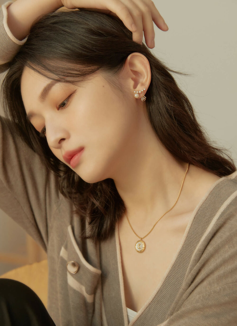 Eco安珂,韓國飾品,韓國耳環,耳針式耳環,矽膠夾耳環,透明耳夾耳環,珍珠耳環