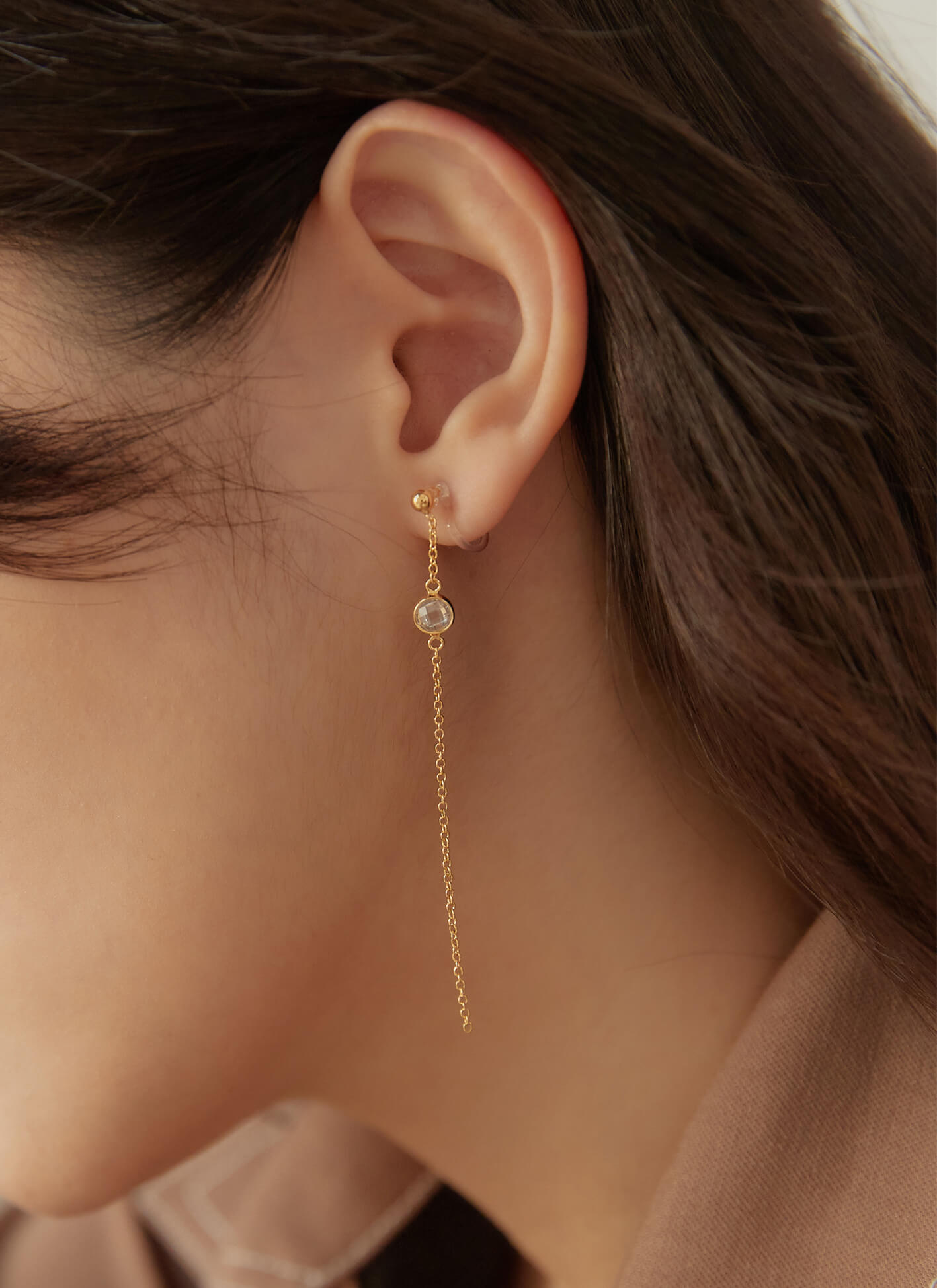 Eco安珂,韓國飾品,韓國耳環,耳針式耳環,矽膠夾耳環,透明耳夾耳環,矽膠夾垂墜耳環
