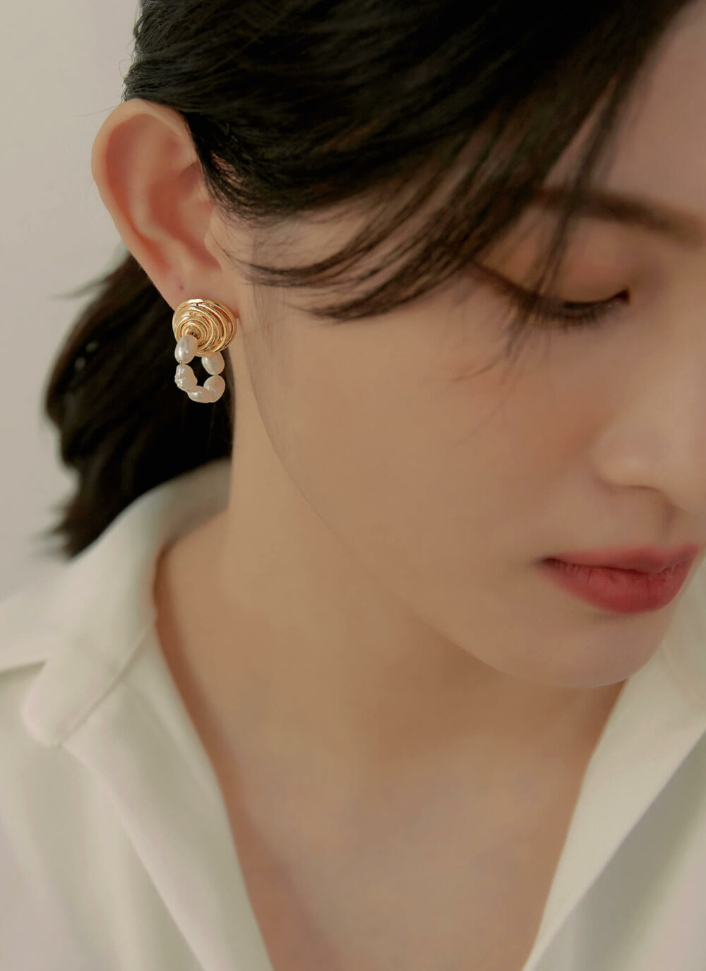 Eco安珂,韓國飾品,韓國耳環,耳針式耳環,淡水珍珠耳環,氣質耳環