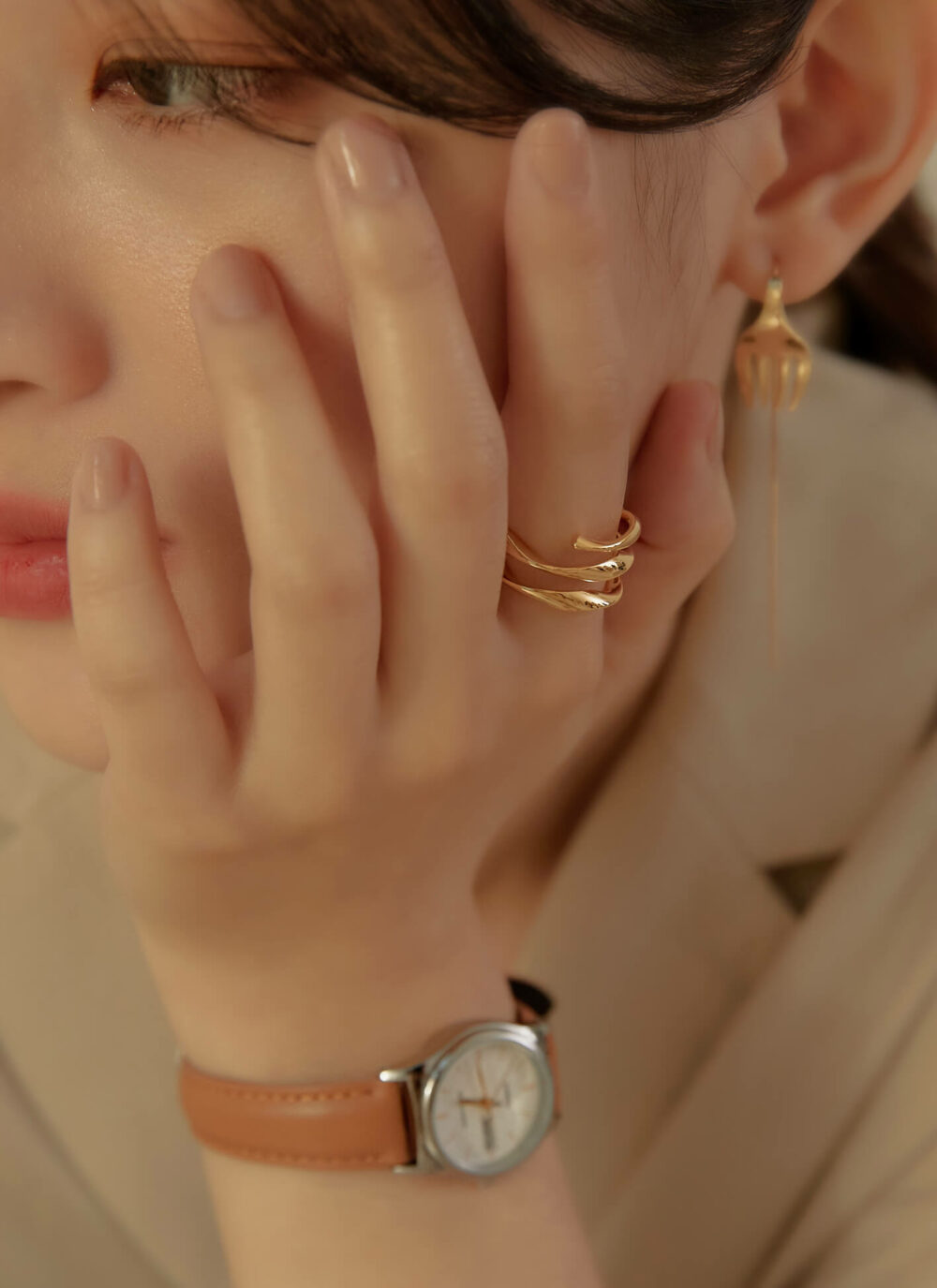 Eco安珂,韓國飾品,韓國戒指,多圈戒指,寬版戒指,開口戒指,個性戒指