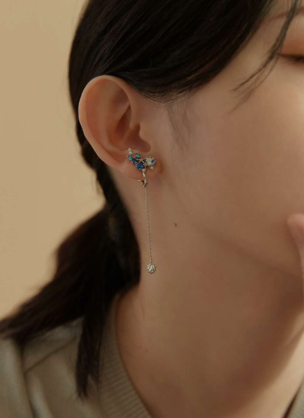 Eco安珂,韓國飾品,韓國耳環,韓國耳骨夾,垂墜耳環,螺旋夾耳環,可調式耳夾耳環,螺旋夾垂墜耳環,沙灘耳環