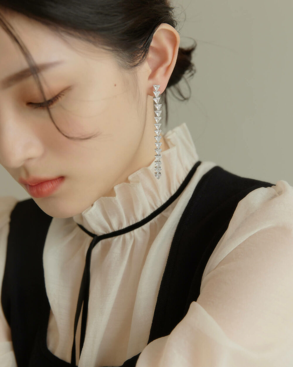 Eco安珂,韓國飾品,韓國耳環,耳針式耳環,矽膠夾耳環,透明耳夾耳環,矽膠夾垂墜耳環