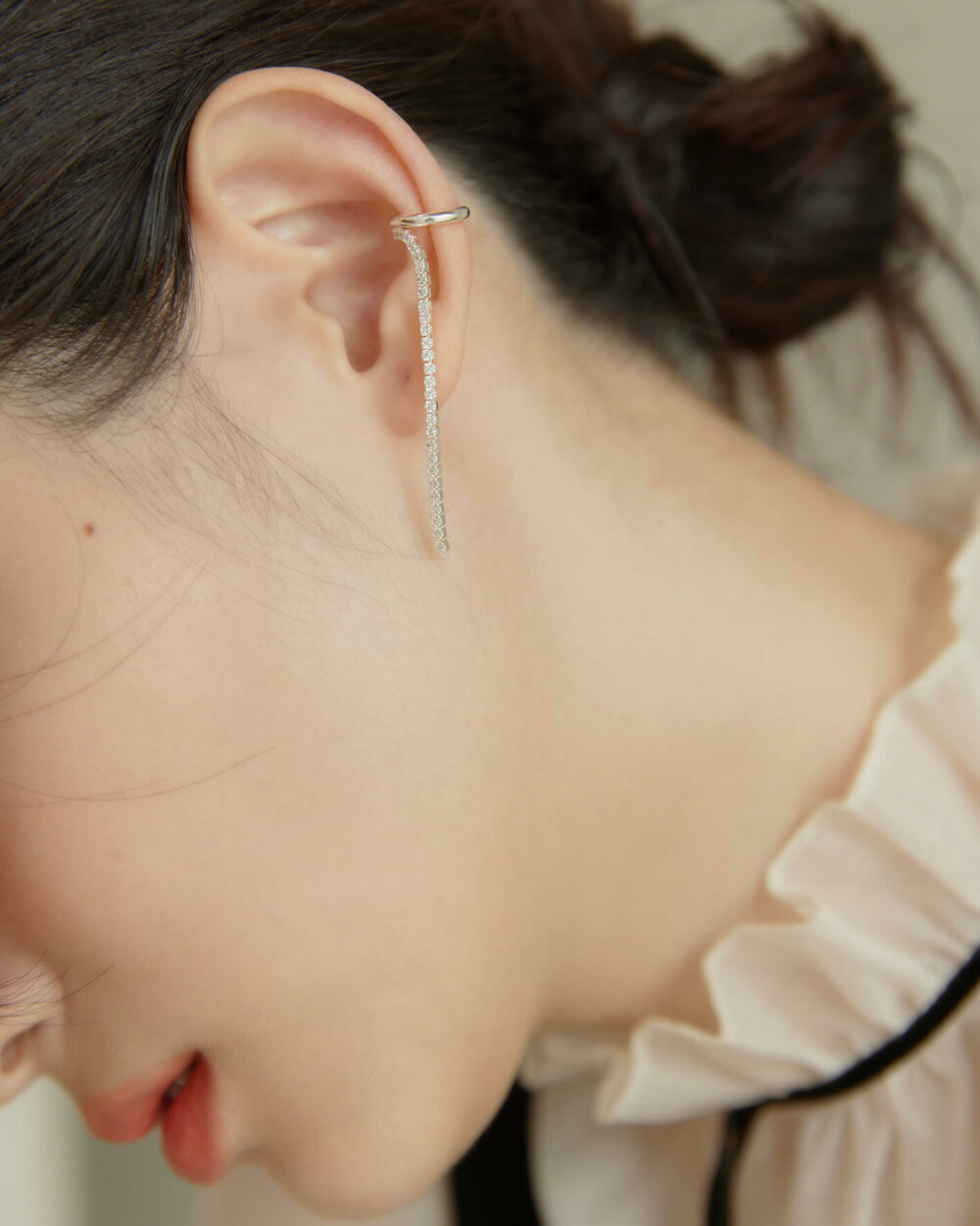 Eco安珂,韓國飾品,韓國耳環,韓國925純銀耳環,925純銀耳環,純銀耳骨夾,925純銀耳骨夾,925純銀垂墜耳骨夾