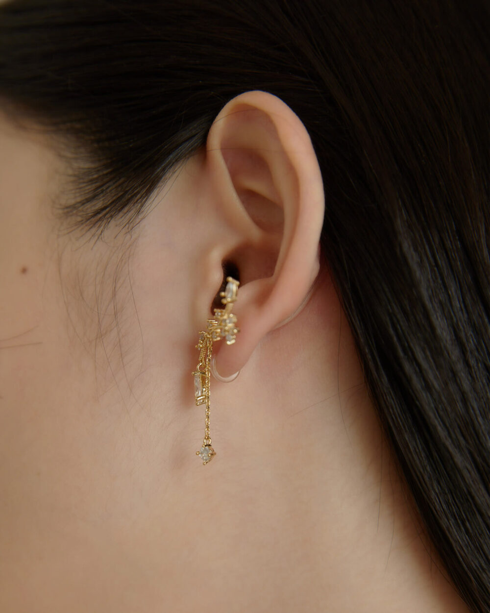 Eco安珂,韓國飾品,韓國耳環,純銀耳針耳環,矽膠夾耳環,透明耳夾耳環,垂墜透明耳夾