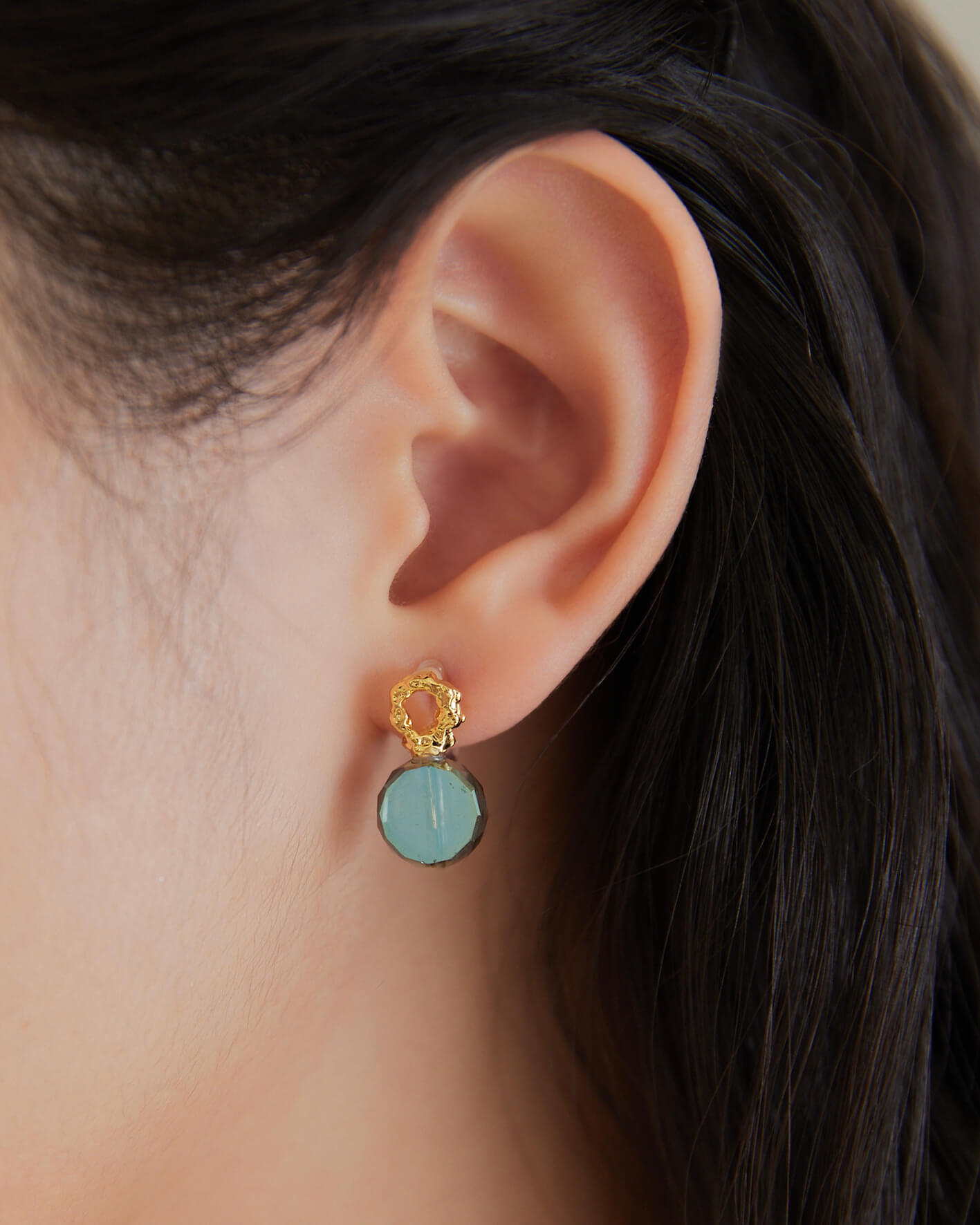Eco安珂,韓國飾品,韓國耳環,耳針式耳環,矽膠夾耳環,透明耳夾耳環,無痛耳夾耳環,復古寶石耳環