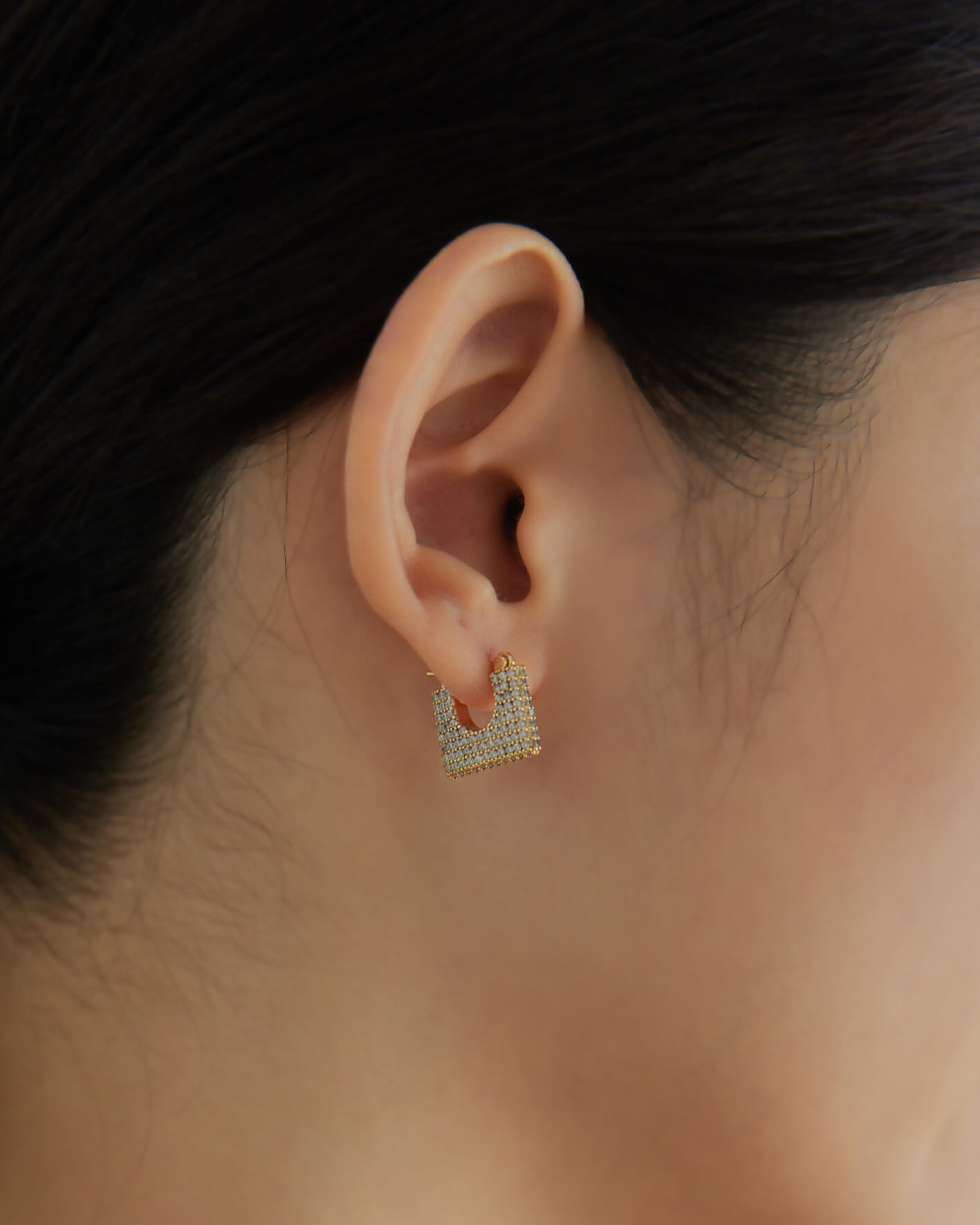 Eco安珂,韓國飾品,韓國耳環,耳針式耳環,C圈耳環,華麗小耳環,鑽耳環
