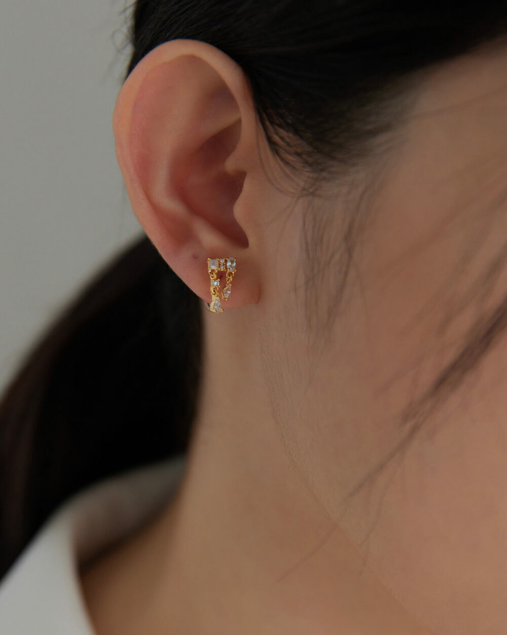 Eco安珂,韓國飾品,韓國耳環,韓國925純銀耳環,925純銀耳環,簡約耳環,貼耳耳環,氣質耳環,小耳環,耳環