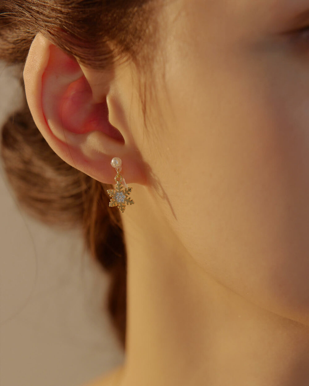 Eco安珂,韓國飾品,韓國耳環,耳針式耳環,矽膠夾耳環,透明耳夾耳環,無痛耳夾耳環,雪花耳環,垂墜矽膠夾耳環
