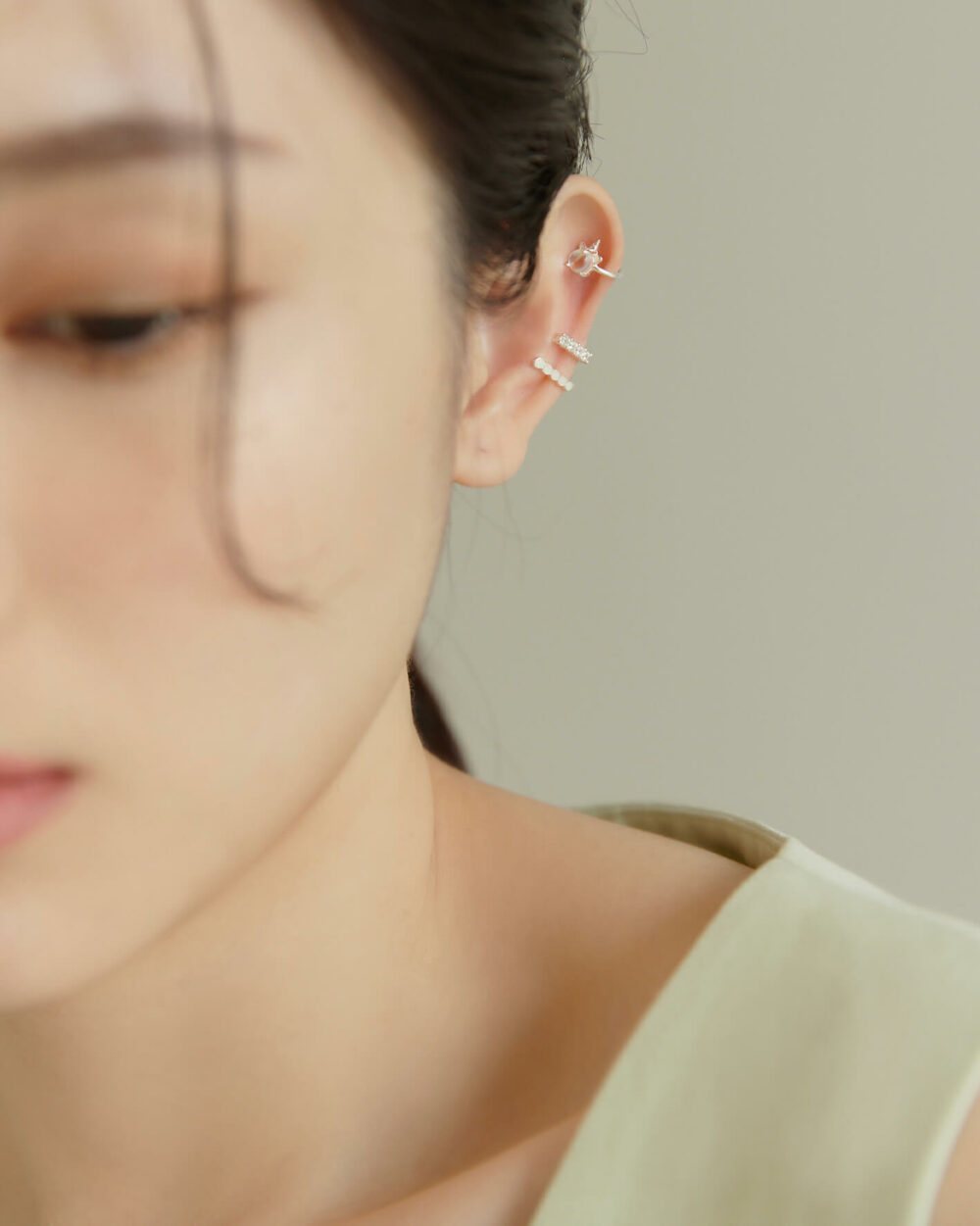 Eco安珂,韓國飾品,韓國耳環,韓國925純銀耳環,925純銀耳環,純銀耳骨夾,925純銀耳骨夾,獨角獸耳骨夾,蛋白石耳骨夾