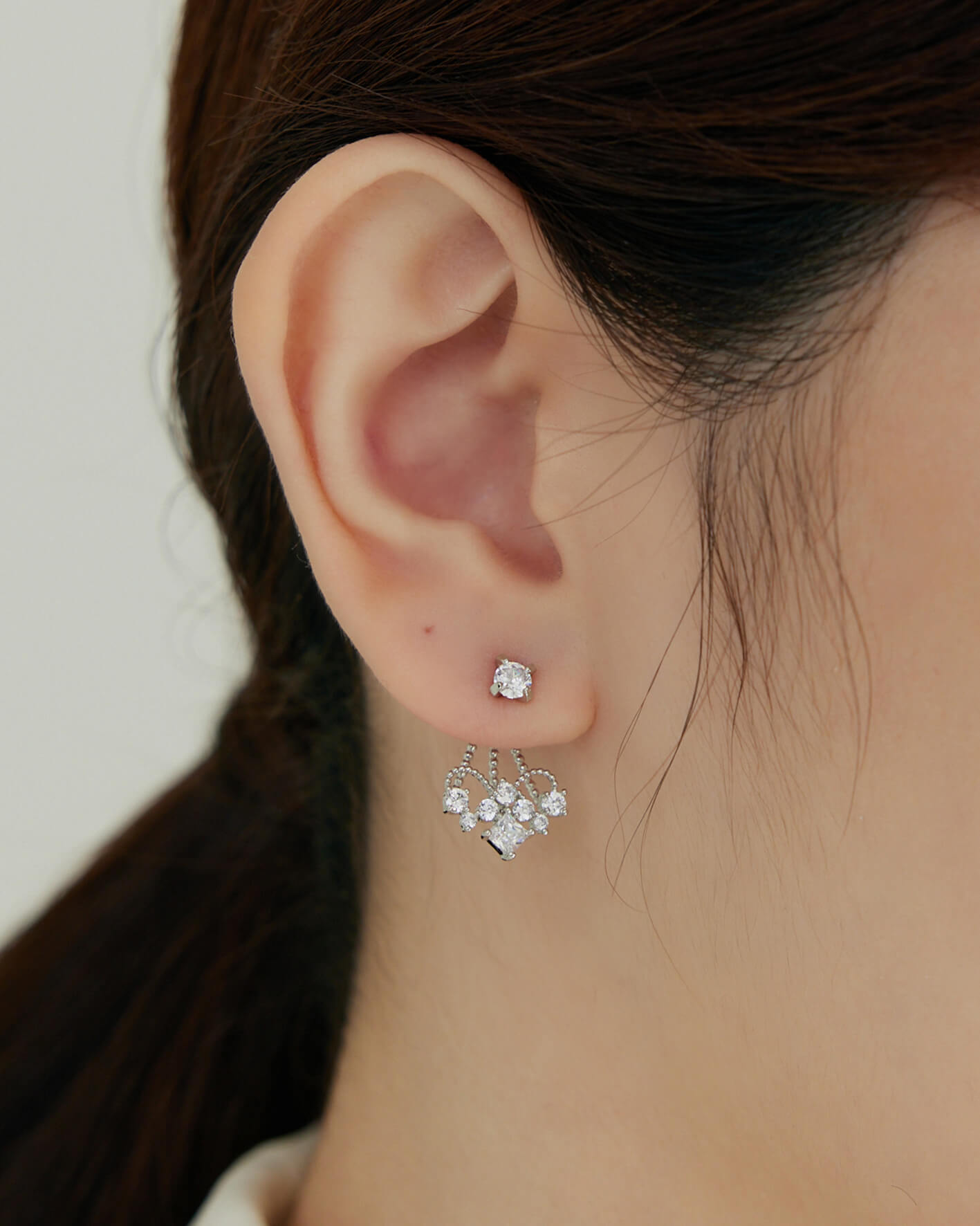 Eco安珂,韓國飾品,韓國耳環,耳針式耳環,氣質耳環,鑽耳環,玫瑰金耳環,婚宴耳環