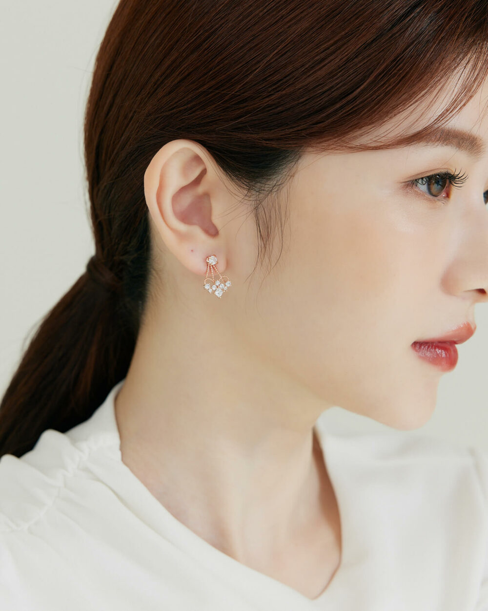 Eco安珂,韓國飾品,韓國耳環,耳針式耳環,氣質耳環,鑽耳環,玫瑰金耳環,婚宴耳環