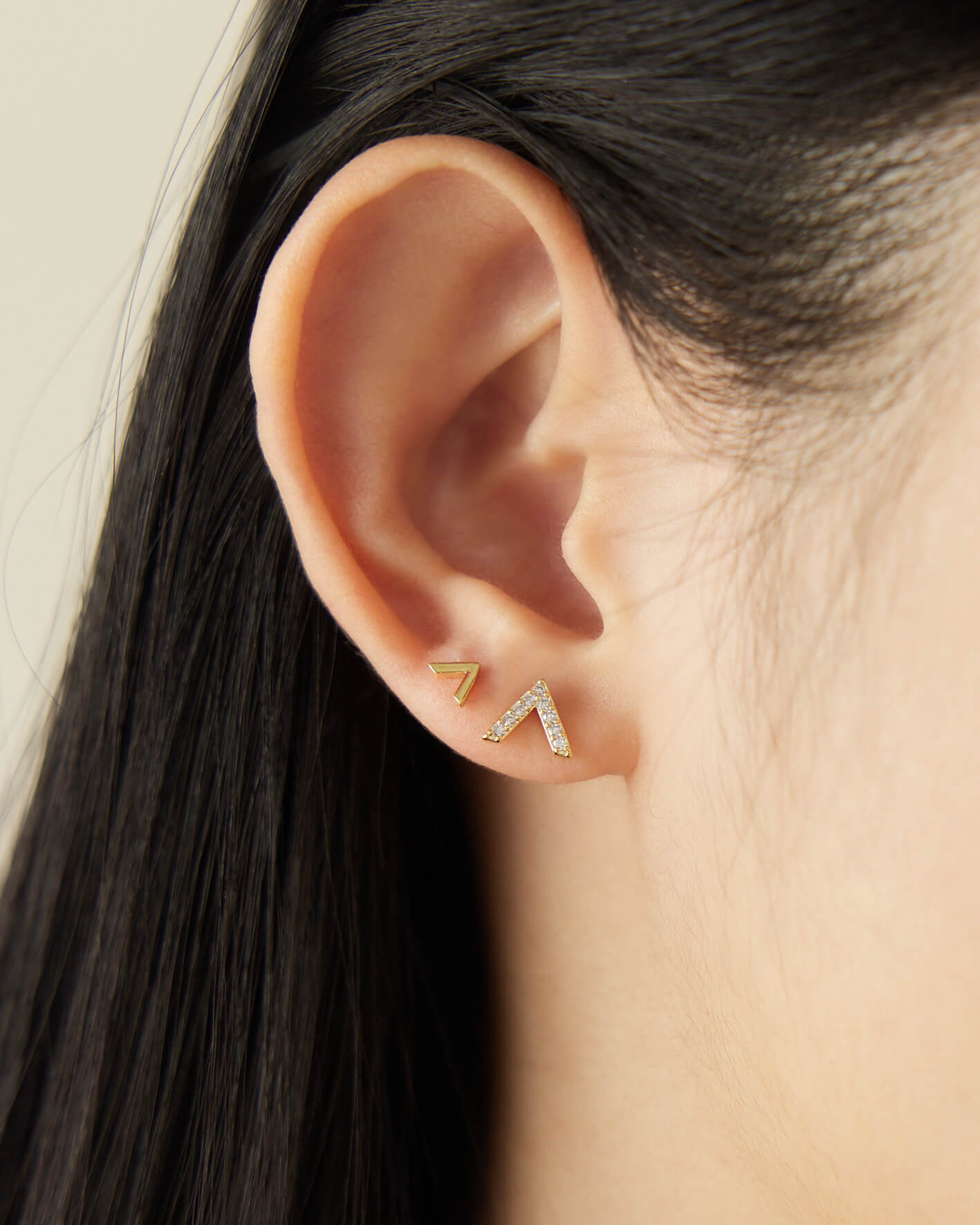 V。純銀耳針式耳環3件組/2色