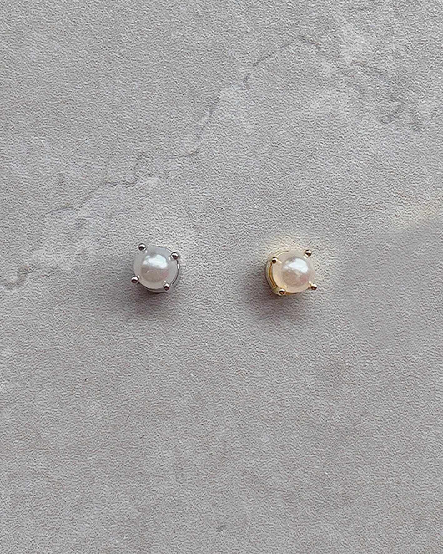 單顆珍珠磁鐵夾式耳環(一對)/2色