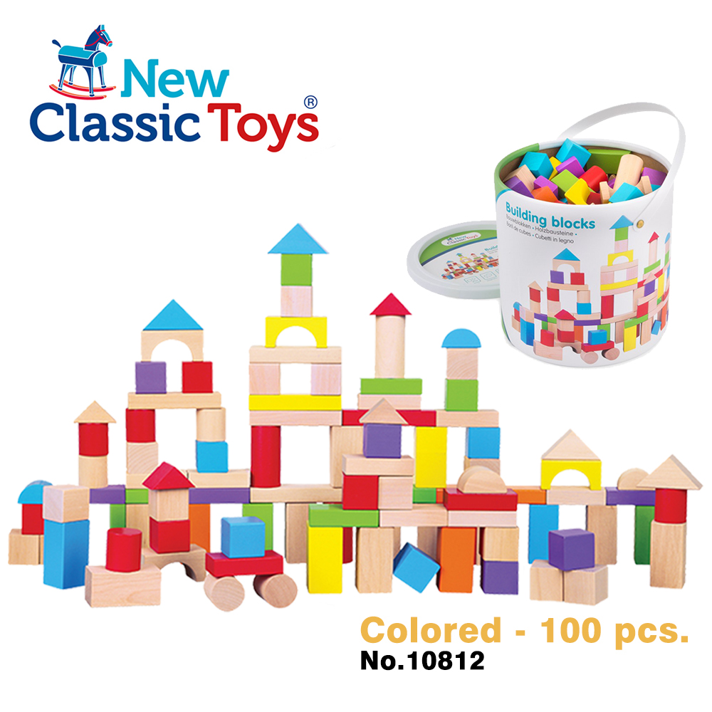 荷蘭New Classic Toys 繽紛基礎創意堆塔積木 100pcs-10812 學習階段|0-2歲 | 嬰幼兒期|2-4歲 | 幼兒期|品牌總覽|木製玩具 | New Classic Toys 荷蘭|幼幼系列