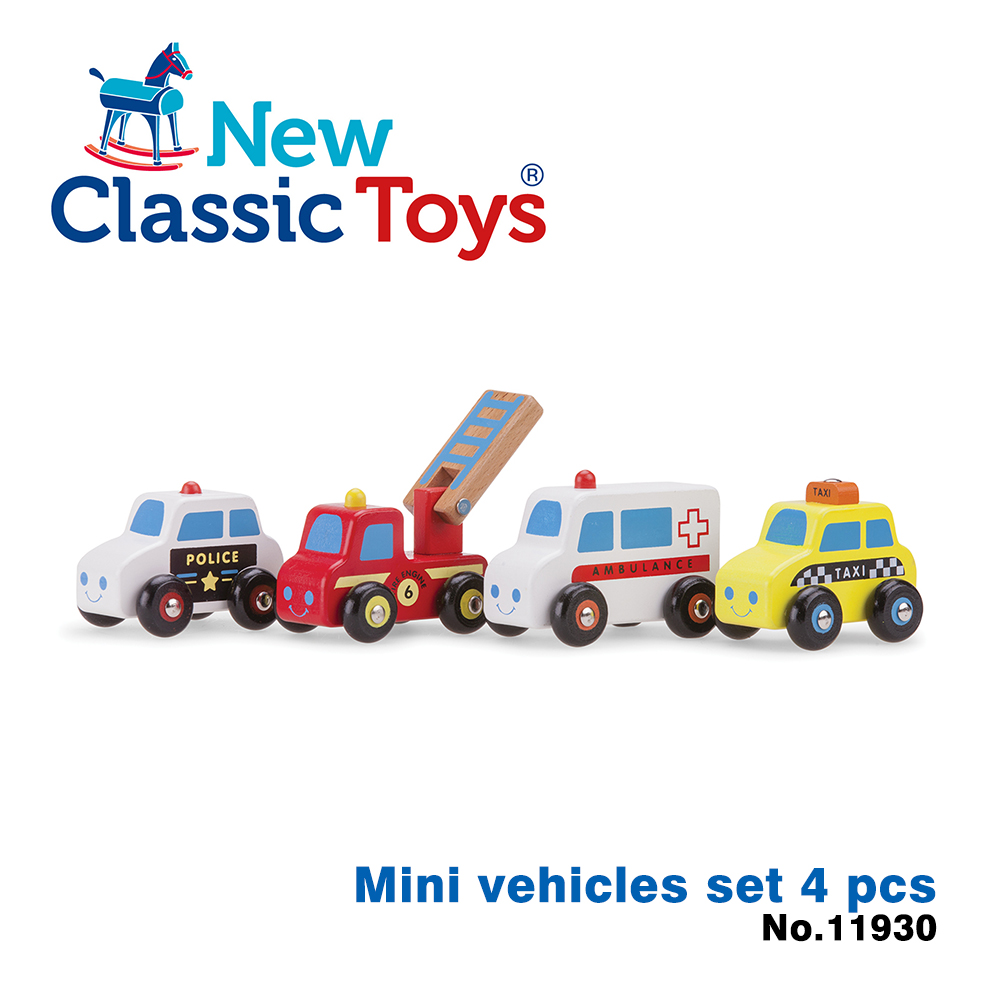 【荷蘭New Classic Toys】救援英雄小車隊 - 4car - 11930 學習階段|2-4歲 | 幼兒期|品牌總覽|木製玩具 | New Classic Toys 荷蘭|車車系列