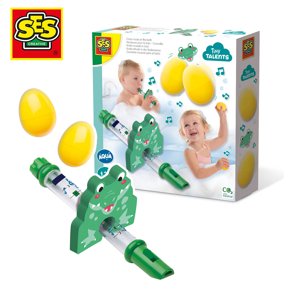 荷蘭SES 小鱷魚樂器沙鈴洗澡玩具-13059 品牌總覽|塗鴉與手作 | SES Creative 荷蘭|沐浴玩具系列