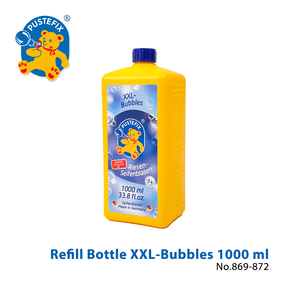 【德國Pustefix】魔法拉繩泡泡-專用補充液1000ml (黃瓶) - 869-872 學習階段|6歲以上 | 學齡期|品牌總覽|魔法泡泡 | Pustefix 德國