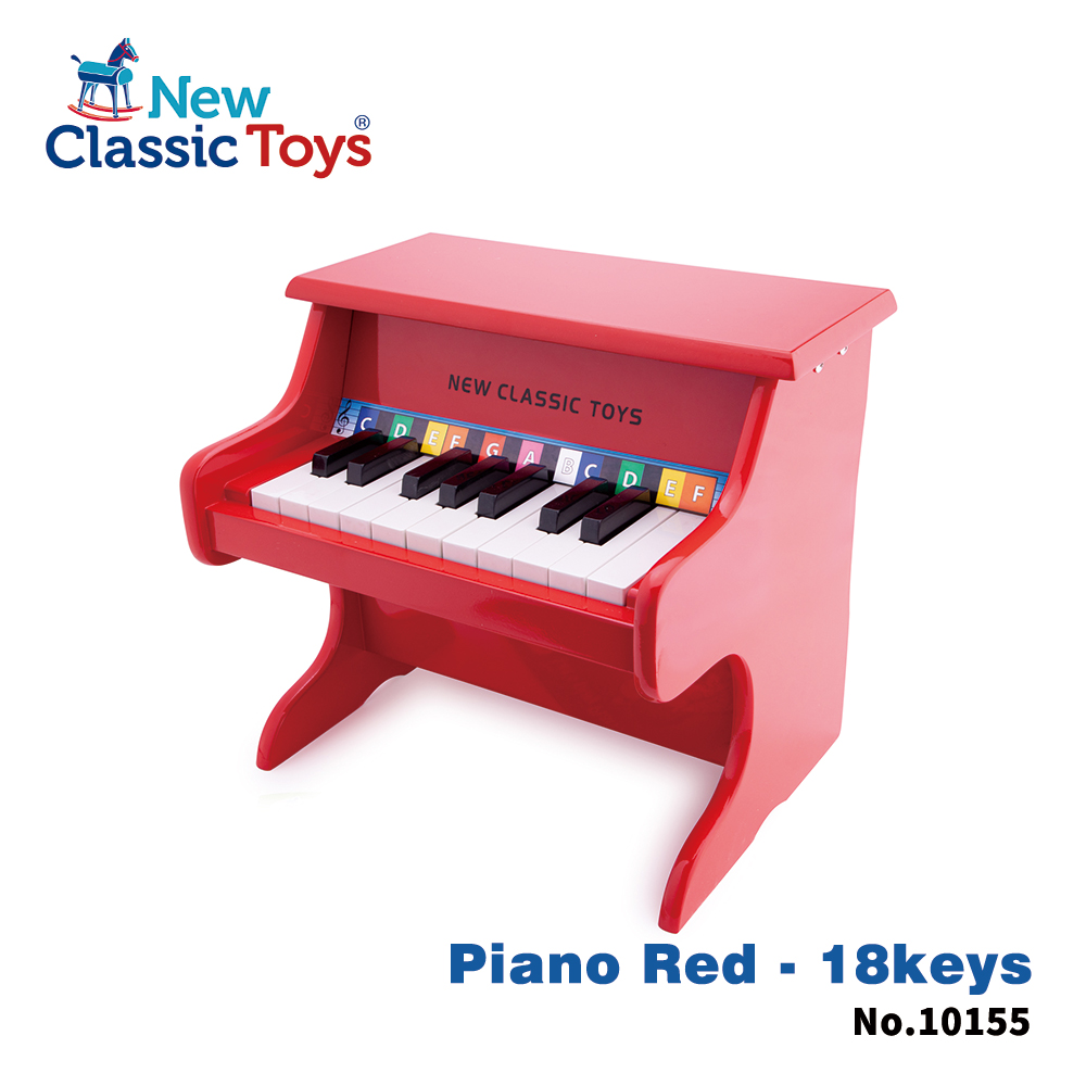 【荷蘭New Classic Toys】幼兒18鍵鋼琴玩具-經典紅 10155 品牌總覽|木製玩具 | New Classic Toys 荷蘭|樂器系列