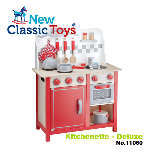 【荷蘭New Classic Toys】華麗小主廚木製廚房玩具（含配件11件）- 11060 學習階段|2-4歲 | 幼兒期|品牌總覽|木製玩具 | New Classic Toys 荷蘭|小主廚廚台