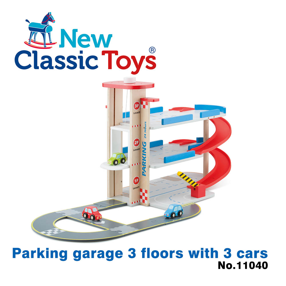 【荷蘭New Classic Toys】木製立體停車場玩具 - 11040 學習階段|2-4歲 | 幼兒期|品牌總覽|木製玩具 | New Classic Toys 荷蘭|車車系列