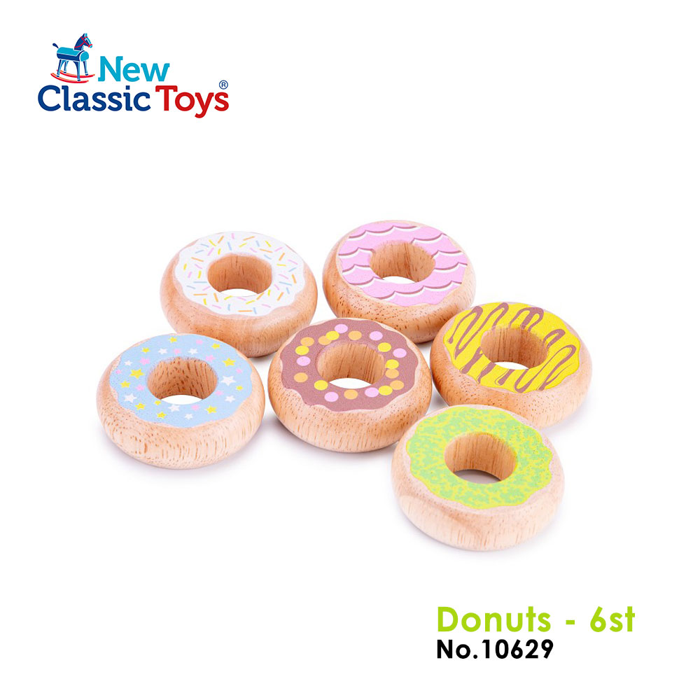 【荷蘭New Classic Toys】蜜糖甜甜圈6件組 10629 學習階段|2-4歲 | 幼兒期