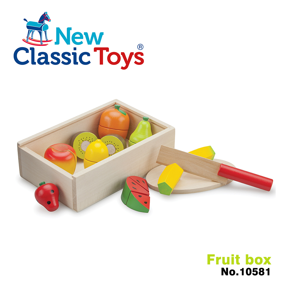 【荷蘭New Classic Toys】水果總匯拼盤切切樂 - 10581 學習階段|2-4歲 | 幼兒期|品牌總覽|木製玩具 | New Classic Toys 荷蘭|餐廚系列