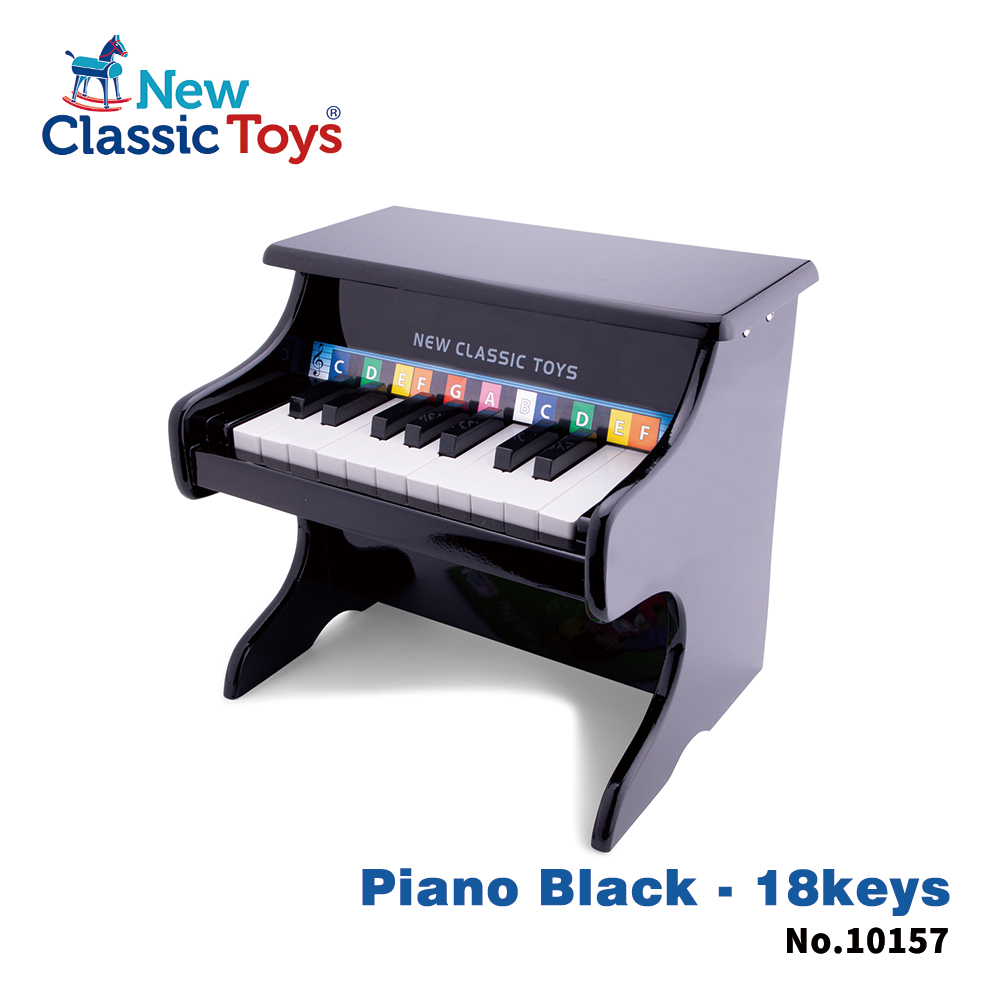 【荷蘭 New Classic Toys】幼兒18鍵鋼琴玩具-沉穩黑 10157 品牌總覽|木製玩具 | New Classic Toys 荷蘭|樂器系列