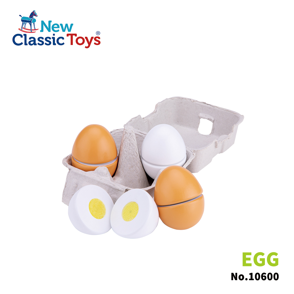 【荷蘭New Classic Toys】盒裝雞蛋切切樂4顆 10600 品牌總覽|木製玩具 | New Classic Toys 荷蘭|餐廚系列