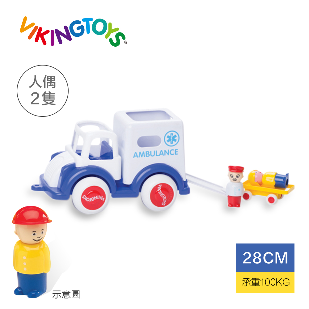 【瑞典 Viking toys】 Jumbo醫療特派車(含2隻人偶)-28cm 81257 品牌總覽|感統玩具 | Viking Toys 瑞典|車車系列