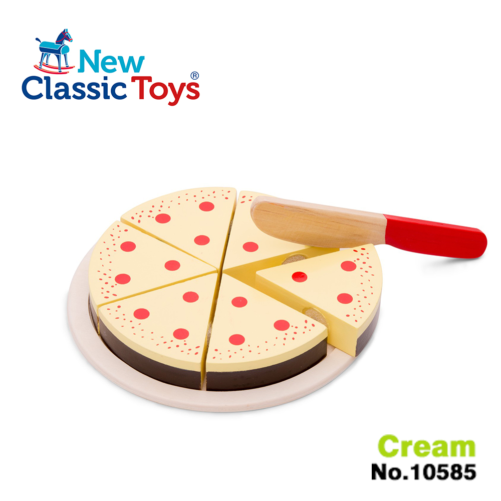 【荷蘭New Classic Toys】奶油蛋糕切切樂 - 10585 學習階段|2-4歲 | 幼兒期|品牌總覽|木製玩具 | New Classic Toys 荷蘭|餐廚系列